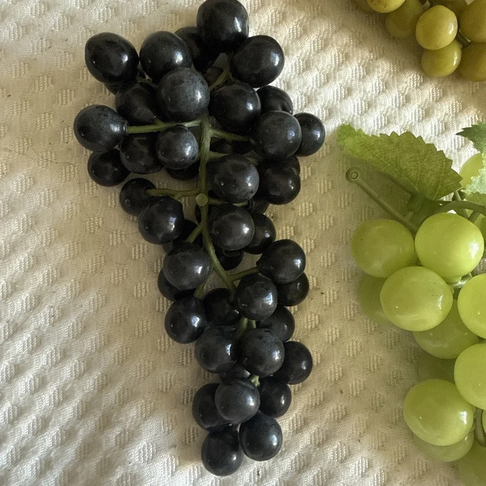Vintage Rubber Grapes Grape Lot 8 Bunches Plastic Multicolor Realistic Decor